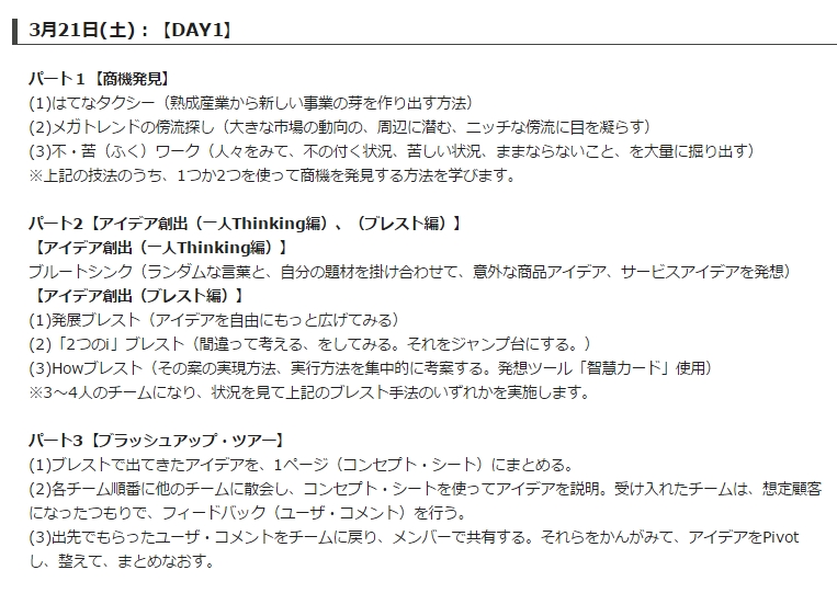 【研修】アイデアビルディング＠サンソウカン（大阪、3/21～22）