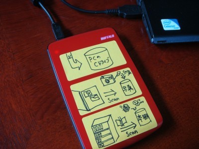 中身を瞬時に判断できる様に。外付けHDDの工夫