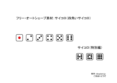 フリー・オートシェープ素材（サイコロ）